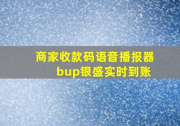 商家收款码语音播报器 bup银盛实时到账